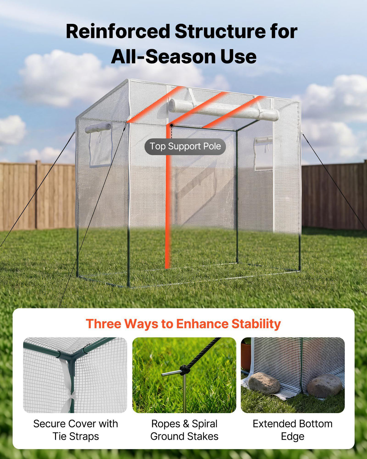 Walk-in Greenhouse, 76.8" x 30.3" x 66.1" Greenhouse for Outdoors with Windows, PE Cover, Roll-Up Zipper Door, Walk in Green House Kit, Portable Plant Garden Hot House for Backyard, Outside
