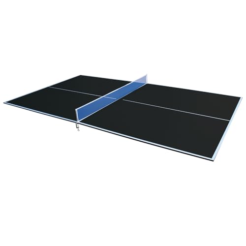 7/8/9ft Mid-Size Ping Pong Conversion Top with Net Set for Billiard and Pool Tables - Regulation Top Converts Billiards into Ping Pong Table Blue/Green/Black - color: blakc, size: 9 FT