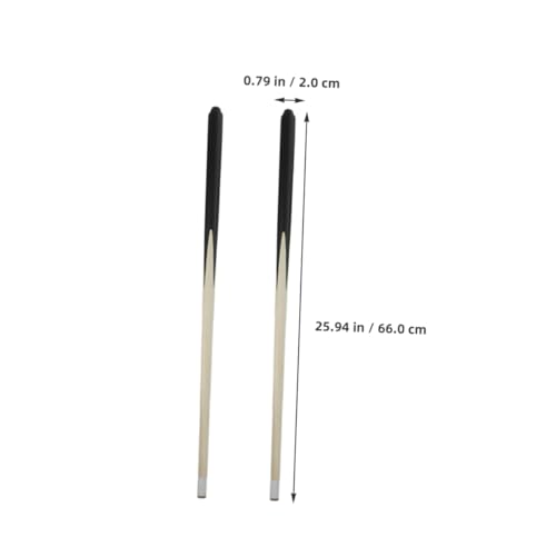 2Pcs Short Pool Cue Sticks Wooden Billiard Cue for Pool Tables Lightweight and Portable Training Sticks for Boys for Beginners