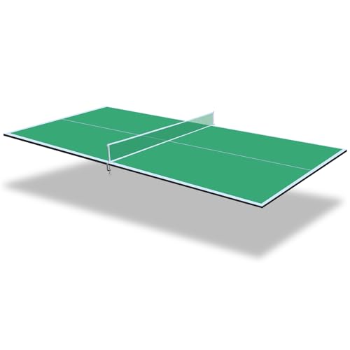 8ft Green Mid Size Ping Pong Conversion Top Foldable Portable Table Tennis Table Top for Indoor Games