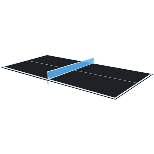 8Ft Black Mid-Size Ping Pong Conversion Foldable & Portable Table Tennis Table for Indoor Games Black Professional Indoor Games Durable