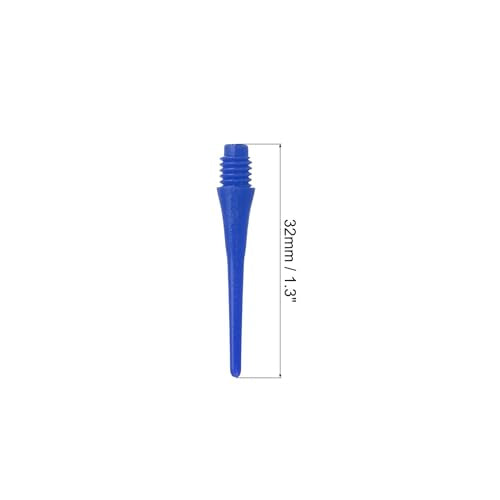 Plastic Dart Tips 2BA Thread, 30 Pack Soft Tip Dart Points Replacement Dart Accessories, Blue
