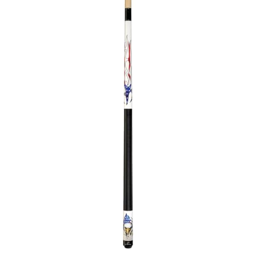 Players D-PEG Screaming Bald Eagle and American Flag Flames Cue - size: 19 Ounce