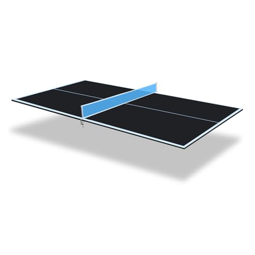 7/8/9ft Mid-Size Ping Pong Conversion Top with Net Set for Billiard and Pool Tables - Regulation Top Converts Billiards into Ping Pong Table Blue/Green/Black - color: blakc, size: 7 FT