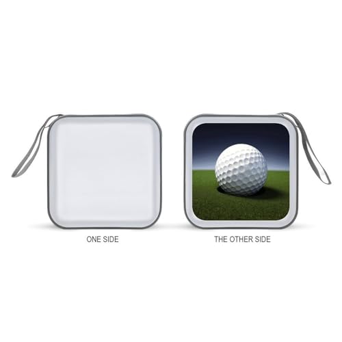 Golf Ball CD Case 40 Capacity DVD Case with Zipper Disc Storage Organizer Portable CD Holder Storage Hard Plastic DVD Wallet Holder Organizer for Home Car Travel