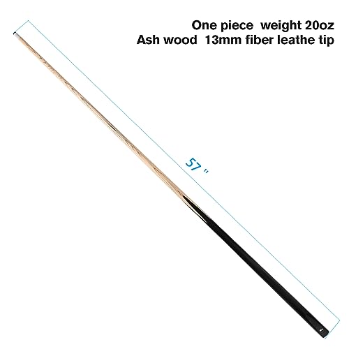 HMQQ 58" One Piece Pool Cue Stick with 13MM Leather Tip, Weight 20OZ Billiards Cue Stick, Pool Stick Set of 4/ Set of 6/ Set of 8 (Black&Natural Wood Color) - style: BALCK SET OF 6