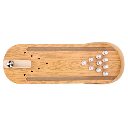 Mini Bowling Toy Set - Sturdy Wooden Desktop Bowling Game for Kids and Adults - Fun Stress Reliever - Approx. 295mm