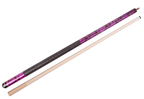 58 inch Hand-Painted Series 2-Piece Billiard Pool Cue Stick with Irish Linen Wrap - color: Purple, size: 19oz