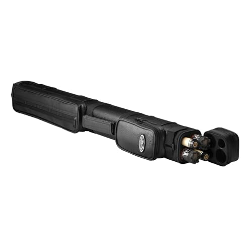 Casemaster by GLD Products Q-Vault Classic Billiard/Pool Cue Hard Case, Holds 2 Complete 2-Piece Cues (2 Butt/2 Shaft), Black