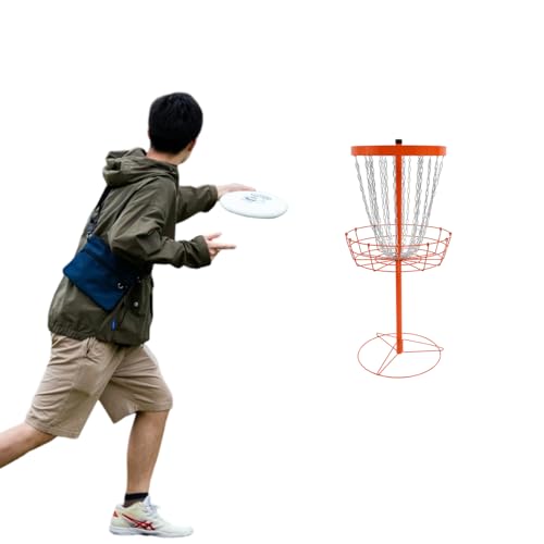 24-Chain Portable Disc Golf Basket Target for Backyard, Park, Camping