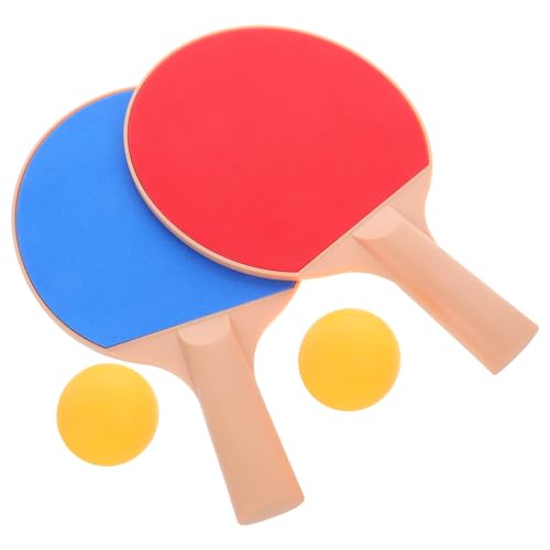 Outdoor Table Tennis Set Plastic Elastic Ping Pong Paddles Long Handle and 2 Yellow Balls for Recreational Outdoor Play