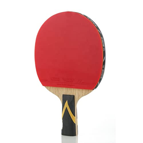 Table Tennis Racket 7 Ply Carbon Fiber Ping Pong Pimples-in Rubber Paddle Bat with Bag - color: D