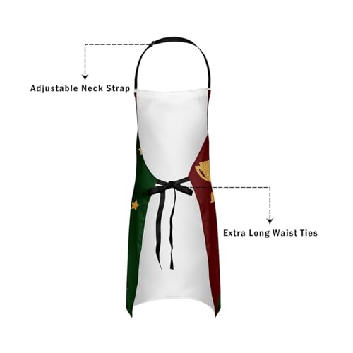 Manfei Baseball Kids Kitchen Apron - color: Red Green Golden