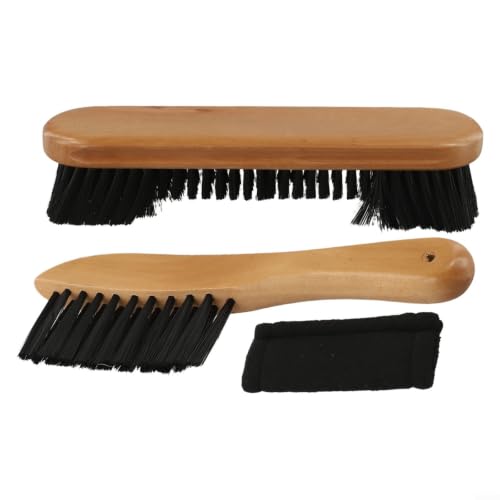 Pool Table Brush Set, Wood Bristle Cleaning Tool with Cloth, Sweeps Dust and Chalk for Billiard Table Maintenance