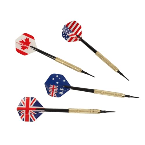 Soft Tip Darts Set, 50 Extra Tips 12 Flights Shafts Barrels Easy to Replace, for Electronic Board with Plastic Steel Material