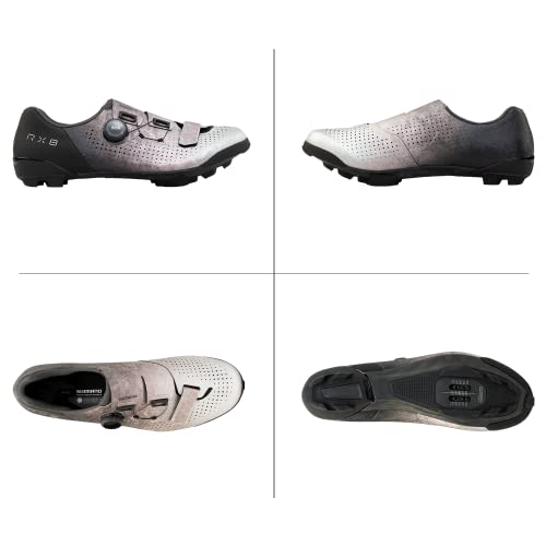 SHIMANO SH-RX801 Men’s Ultralight High Performance Gravel Racing Shoe - color: Silver, size: 10-10.5