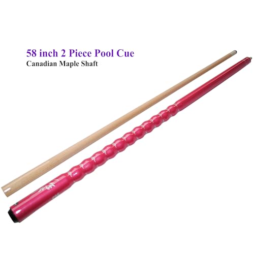 58" Pool Cue Stick,13mm 2-Piece Maple Hardwood Ergonomic Design Billiard Cues Kit,19/20/21oz - color: Rose, style: 20oz