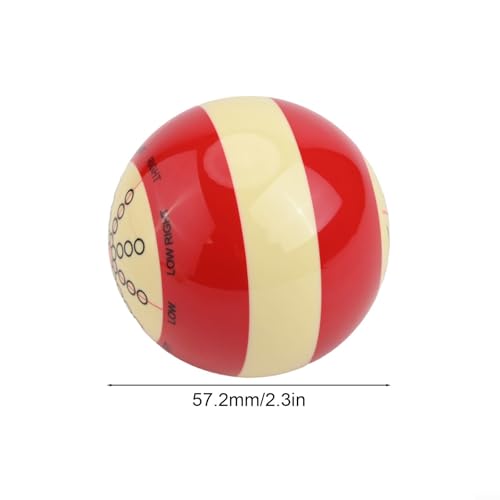 2 Pack Billiard Training Cue Balls with Dots, 57.2mm Resin Pool Practice Balls Billiards, Red and White -Sided to Improve Aiming Skills and Hitting Accuracy