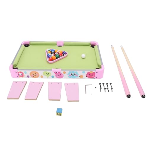 Zunate Kids Billiard Table, Portable Desktop Pool Set for Children with 16 Balls and 2 Cue Sticks in 20 Inch Composite Wood Design for Interactive Family Fun