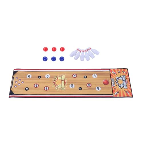 Tabletop Interactive Bowling Set Easy to Set Up for Family Game Nights Flannel Mat Indigo