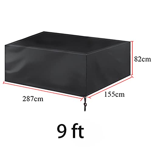 SEIWEI 9ft Billiard Table Dust Cover Outdoor Pool Table Cover Foldable and Waterproof Black - color: Black, size: 9ft