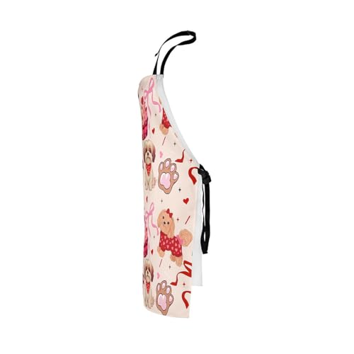 Castle Fairy Cute Rabbit Deer Kitchen Apron - color: Bowknot Dog Red