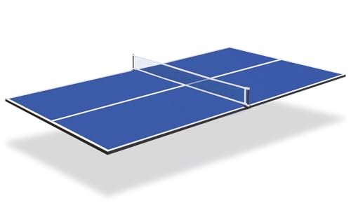 Ping Pong Table Topper for Pool Table, Foldable Ping Pong Table Top with Net Set, Portable Table Tennis Conversion Top Includes Foam Padding for Protection, Easy Conversion - color: 7 ft-Blue