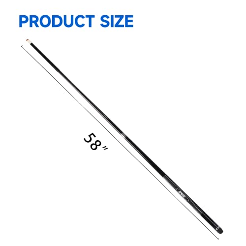 GSE Games & Sports Expert 58" 2-Piece Fiberglass Graphite Composite Billiard Pool Cue Sticks (Several Colors Available, Weight from 18oz, 19oz, 20oz, 21oz) - color: Black, style: 19oz