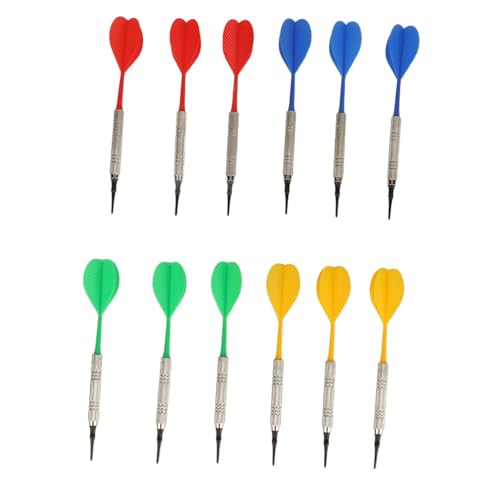 Kikumi 12 Pack Plastic Soft Tip Darts for Beginners with 100 Dart Tips for Electronic Plastic Dart Games
