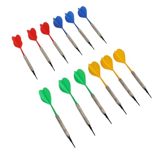 Kikumi 12 Pack Plastic Soft Tip Darts for Beginners with 100 Dart Tips for Electronic Plastic Dart Games