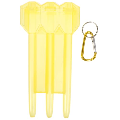 Totority Portable Hard Dart Case with Lockable Plastic Shell, Wear-resistant Carrying Box for Outdoor Darts Storage and Travel, Yellow