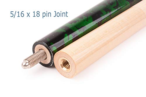 58 inch Hand-Painted Series 2-Piece Billiard Pool Cue Stick with Irish Linen Wrap - color: Green, size: 20oz