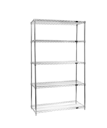 Quantum Storage Systems WR74-1460C Starter Kit Wire Shelves Chrome 4 Shelves 74" H x 60" W x 14" D - size: 74H x 60W x 14D