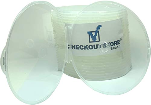 CheckOutStore (800) Clear Compact Slim Round Clamshell CD/DVD Case with Lock on Top (Clear) - color: Clear, size: 800 Units