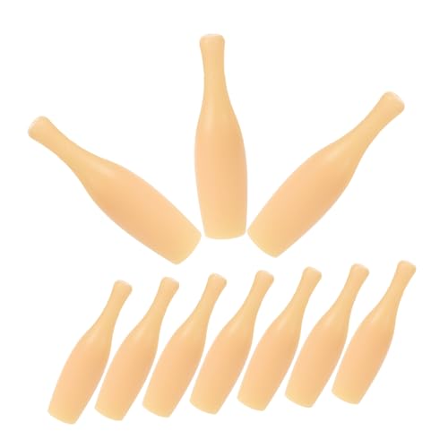 VICASKY 10Pcs Mini Bowling Pins Portable Tabletop Bowling Game Accessories for Fun Family Play Durable Plastic Small for Adults Easy to Store