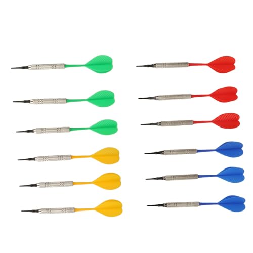 Kikumi 12 Pack Plastic Soft Tip Darts for Beginners with 100 Dart Tips for Electronic Plastic Dart Games