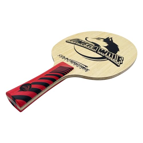 Counterstrike Omega Wolf Paddle Bundle (Includes Hard Case & 6 Balls) | Ping Pong Paddle | Offensive Table Tennis Paddle | ITTF Approved | Ping Pong Set - color: Black Matte Fiber Paddle Hard Case