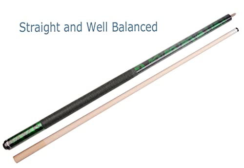58 inch Hand-Painted Series 2-Piece Billiard Pool Cue Stick with Irish Linen Wrap - color: Green, size: 20oz