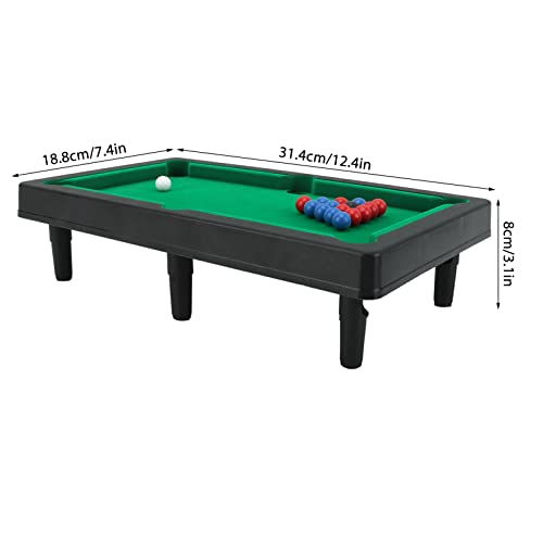 Mini Billiards Table, Portable Desk Pool Game, Compact Tabletop Billiards Set for Office Home Use Adults Kids