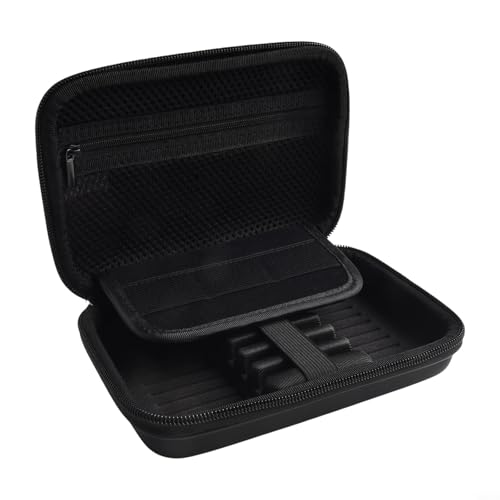 For EVA Darts Case Organizer Hard Shell Protection Storage for Steel Tip Soft Tip Plastic Tip Darts Holds 6 Darts Shafts Flights Tips Mesh Pockets Hand Strap Compact Pouch Blue 19x13x5cm
