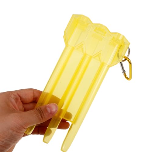 Totority Portable Hard Dart Case with Lockable Plastic Shell, Wear-resistant Carrying Box for Outdoor Darts Storage and Travel, Yellow