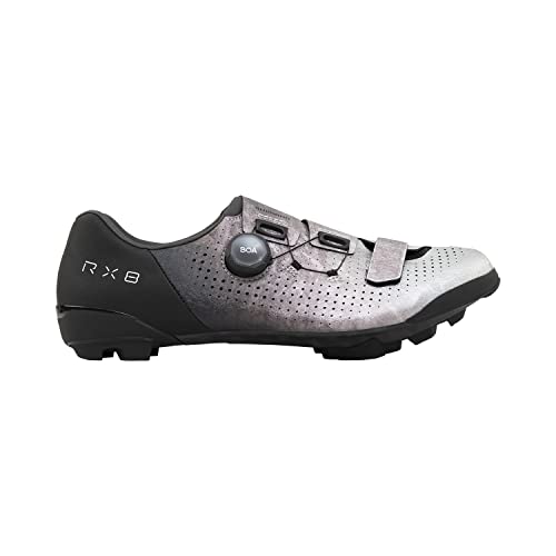 SHIMANO SH-RX801 Men’s Ultralight High Performance Gravel Racing Shoe - color: Silver, size: 10-10.5