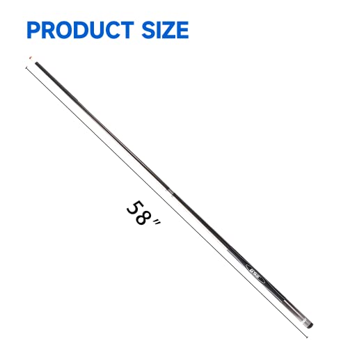 GSE Games & Sports Expert 58" 2-Piece Fiberglass Graphite Composite Billiard Pool Cue Sticks (Several Colors Available, Weight from 18oz, 19oz, 20oz, 21oz) - color: Grey, style: set of 4