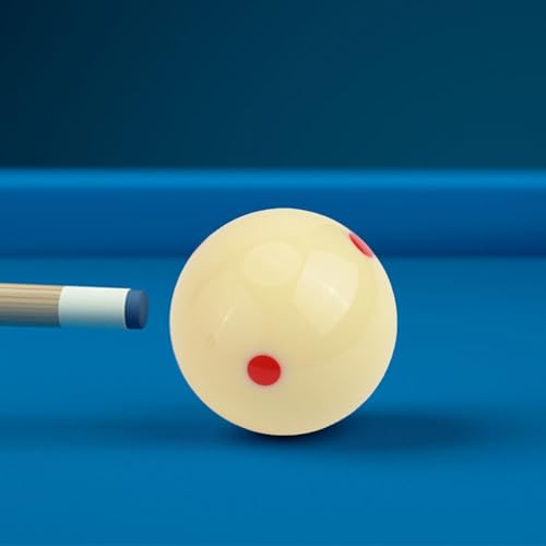 2 Pack Billiard Training Cue Balls with Dots, 57.2mm Resin Pool Practice Balls Billiards, Red and White -Sided to Improve Aiming Skills and Hitting Accuracy