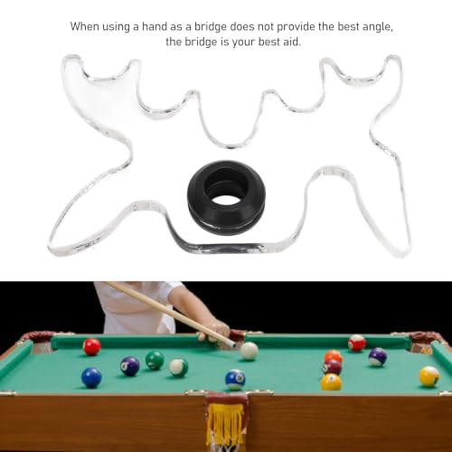 Drfeify Clear Acrylic Pool Billiard Cue Bridge Head, Pool Stick Holder Snooker Nine Ball Billiard Pool Cue Accessory for Pool Table