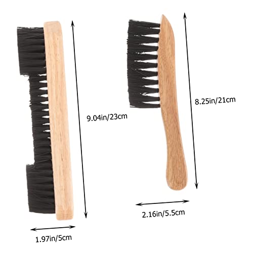 BESPORTBLE 2pcs Pool Table Cleaning Brush Set Wooden Billiards Table Dust Removal Tool Multi-Purpose Rail Surface Cleaner Compact Design for Efficient Maintenance