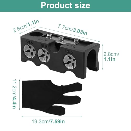Billiards Pool Cue Tip Shaper, Pool Cue Tips Replacement Kit, 11-in-1 Tips Accessories Tool for Billiards Enthusiastsm