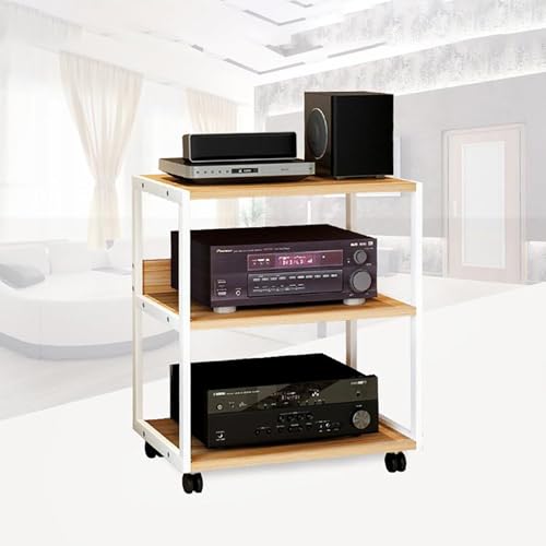 Corner Display Cabinet with Wheels, Media Stand & Audio Rack for Game Consoles, Stereo Storage, AV Tower, Modern Black Design(Black,50x40x100cm)
