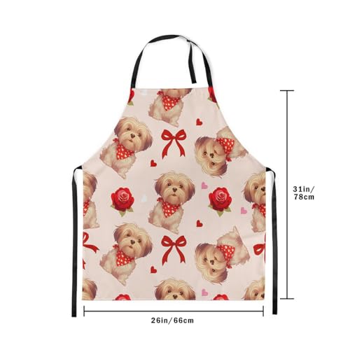 Castle Fairy Cute Rabbit Deer Kitchen Apron - color: Rose Bow Red