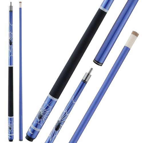 HMQQ 58" 2-Piece Fiberglass Graphite Composite Billiard Pool Cue Sticks (Several Colors Available, Weight from 19oz 21oz) - color: Blue, style: 19oz